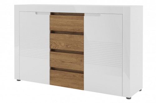 Комод BELFORT 45 SZYNAKA білий/білий мат/горіх Сан-Дієго